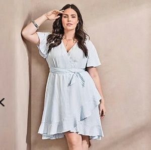 Torrid Striped Wrap Dress